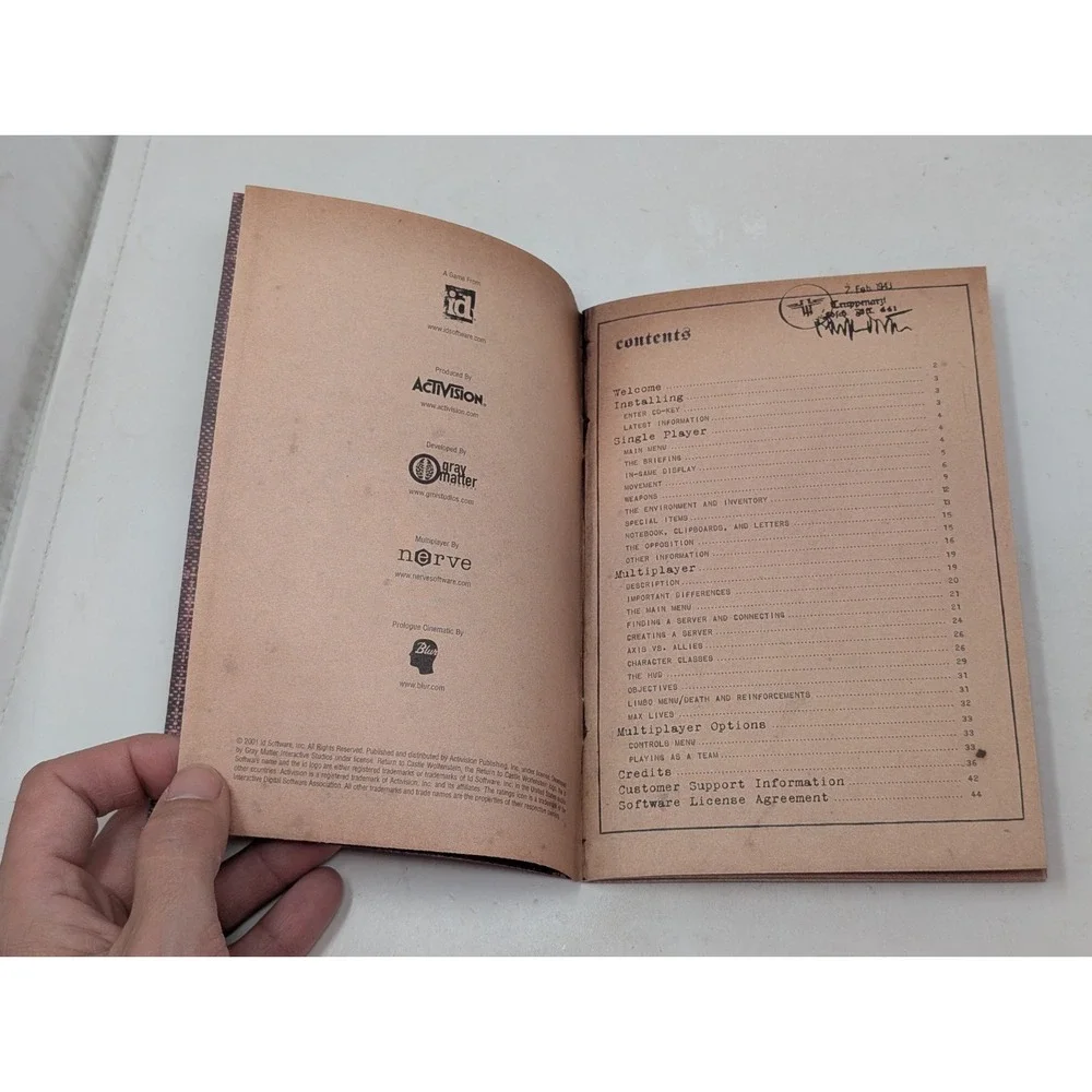 Return to Castle Wolfenstein PC Game Computer Windows‎ 2001 Including Manual VTG